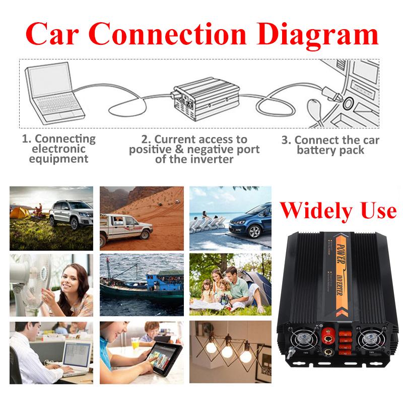 Инвертор мощности 10000 Вт DC 12 В в AC 220 В-240 В Автомобильные инверторы с модифицированной синусоидой