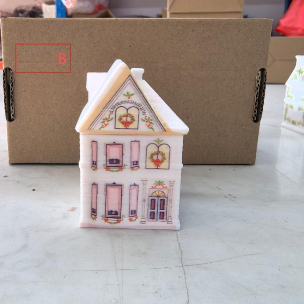 Gifts Cute Holiday Village Spice House Cartoon Mini Village Spice House Jars Desktop Decoration House House Storage Box
