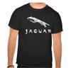 Логотип автомобиля Jaguar фото пальцем. ЧЕРНАЯ ФУТБОЛКА -871-