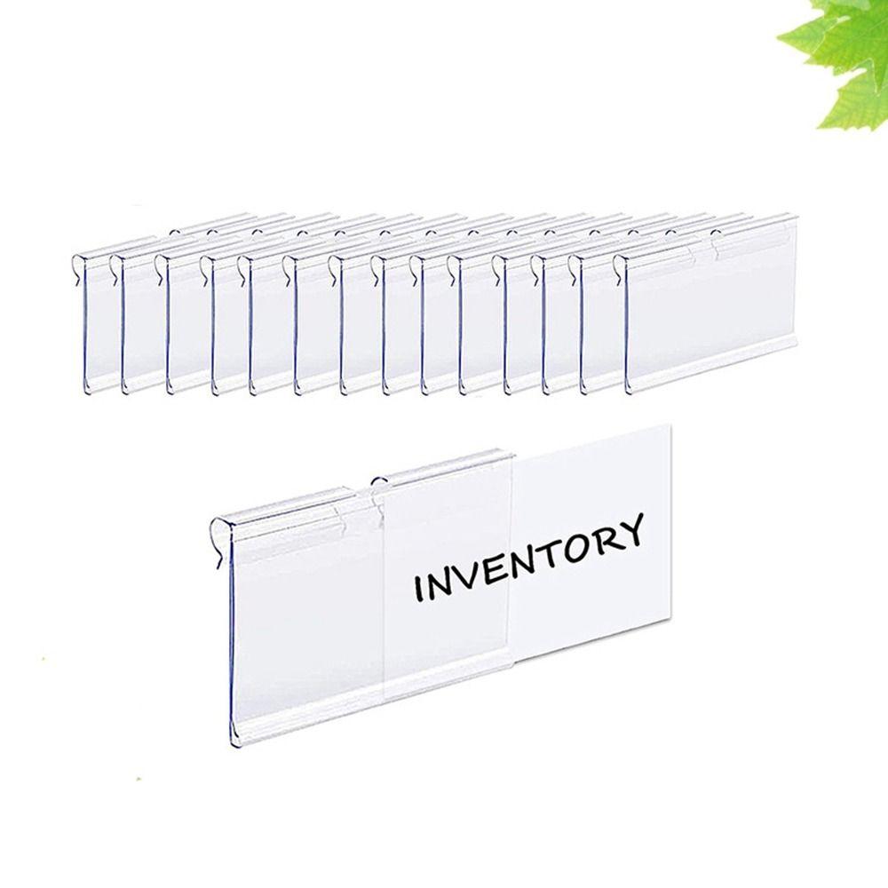 50PCS Plastic Label Holder Transparent Label Display Sidebar New Price Tag Holder  Mall