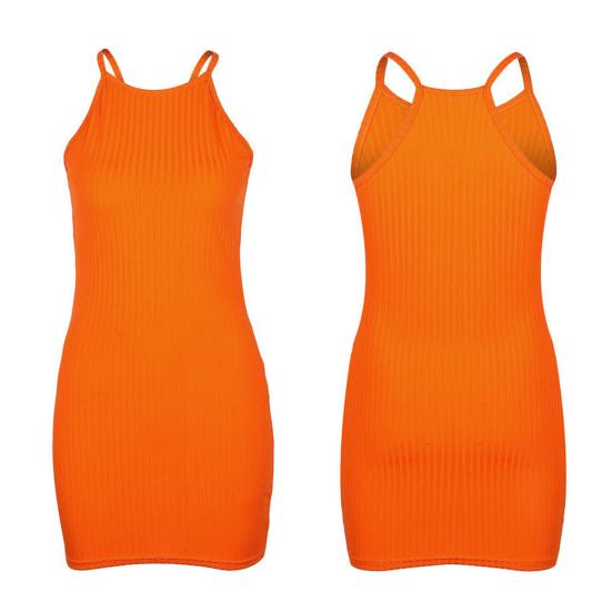 Платье С открытыми плечами Без рукавов Холтер Шея Вязаная узкая нить Оболочка Сплошной цвет Эластичная верхняя часть