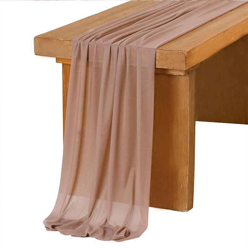 Chiffon Table Runner Vertical Tablecloth for Table Decorations Shiny Fabric Merry Christmas Decorations 2026 Wedding Decoration