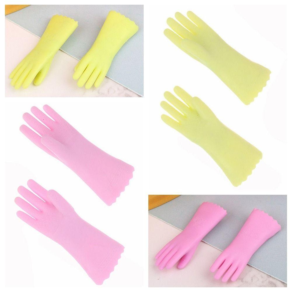 2 Pair Pink Green Dollhouse Gloves Doll Accessories Mini Baking Glove Universal