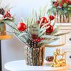 1Pc Simulation PE Desktop Christmas Tree, Christmas Decorations, Home Decorations Bark Barrel Tree, Artificial Flowers