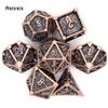 7 шт. Черные Медные Черепа Металлические Кости Цельнометаллический Набор Многогранных Костей Подходит для Ролевых Игр RPG Настольных Игр Карточных Игр