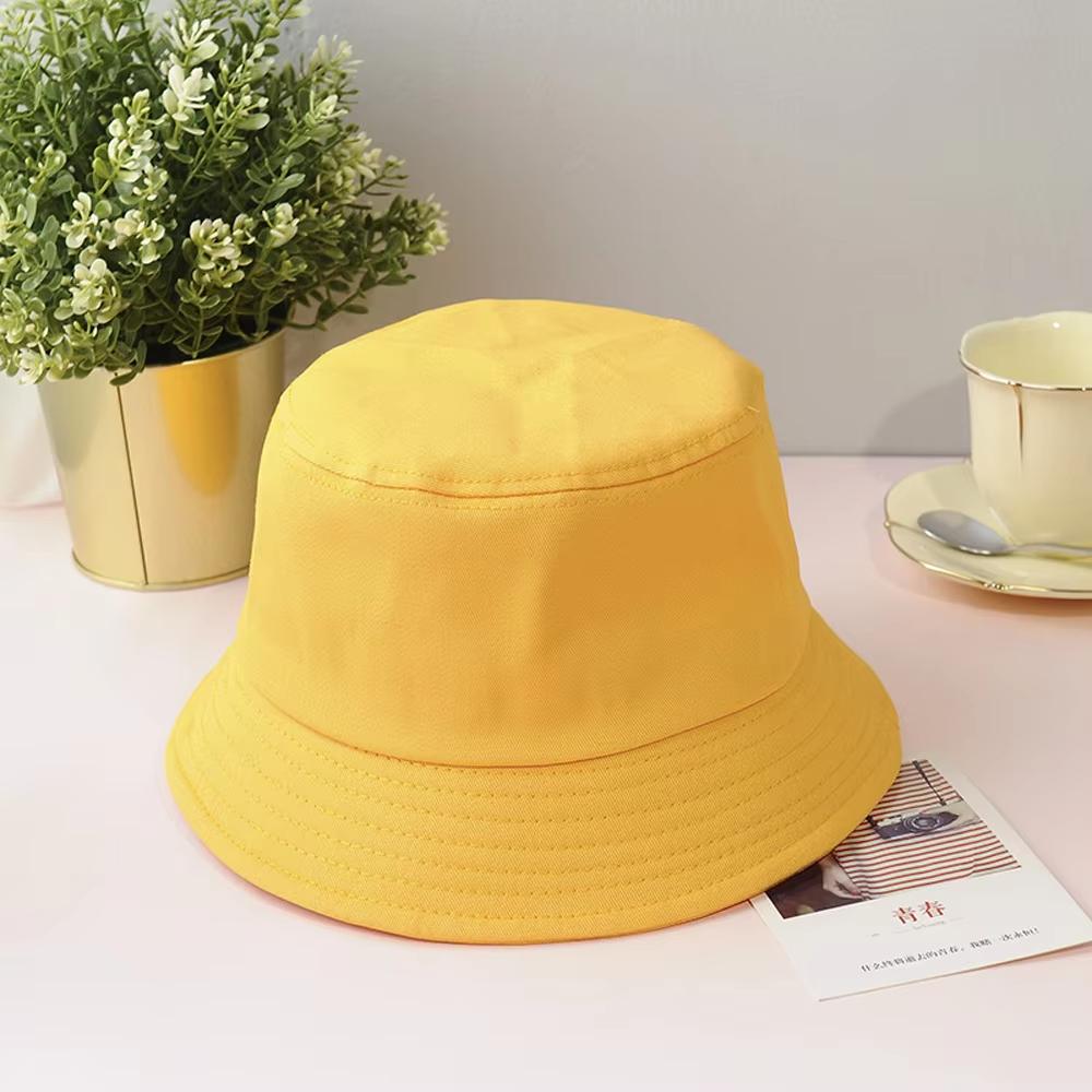 Unisex Cotton Bucket Hat Women Summer Sunscreen Panama Hat Men Pure Color Sunbonnet Fedoras Outdoor Fisherman Beach Cap