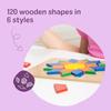 Melissa & Doug Wooden Toy Pattern Blocks with Board, 125 Pieces, Authentic, 29