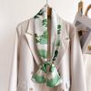 Light Luxury Temperament Double-Layer Scarf Streamer Strap Bag Decoration Suit Scarf Small Long Headband Silk Scarf Women'S Printing Narrow
