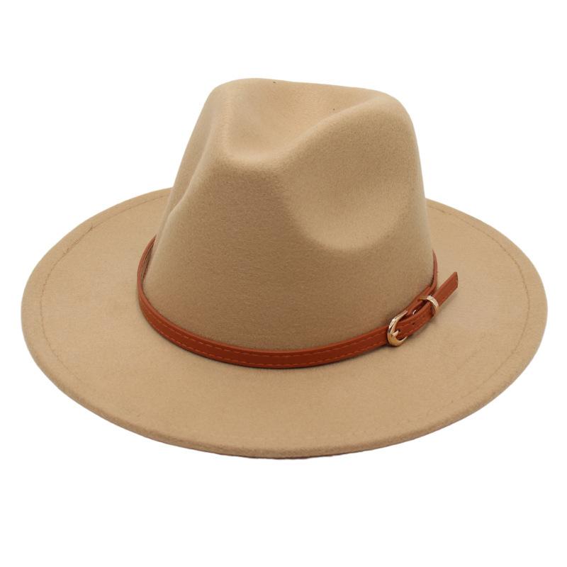 Пряжка для ремня Ностальгическая модель цилиндра Джазовая шляпа Мужская и женская Темпераментная фетровая шляпа Элегантная шерстяная шляпа