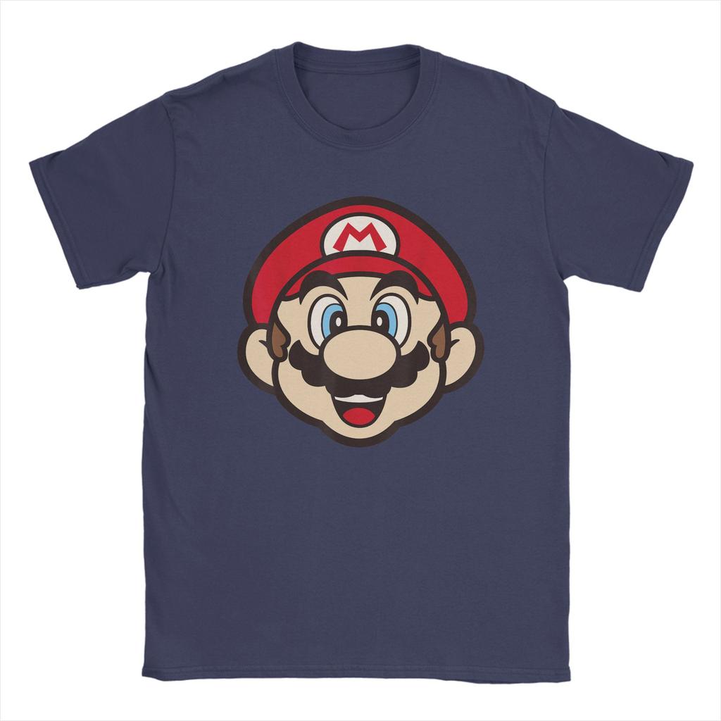 Mens Marios Big Face T Shirts Pure Cotton Clothes Vintage Short Sleeve Round Neck Tee Shirt New Arrival TShirts