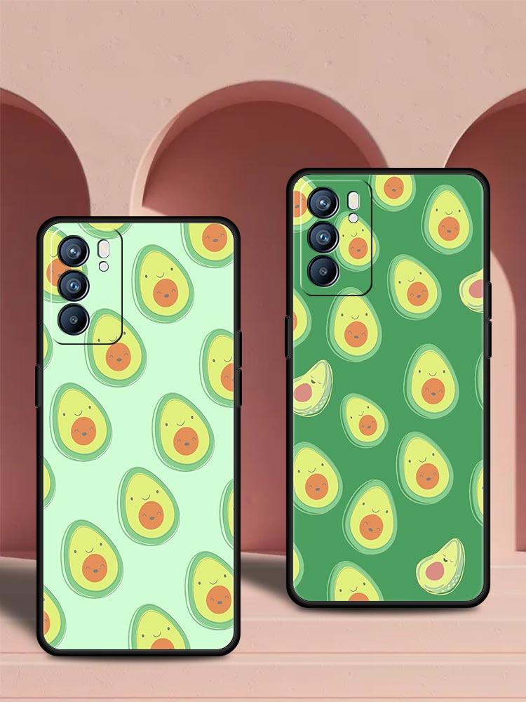 Милый чехол для телефона с авокадо для Oppo Reno 13 12 11 10 7 F Find X5 X6 A98 A80 A79 A78 A57 A54 A31 A17 Pro 5G Мягкий ТПУ чехол Funda Сумка