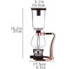 Aluminum Espresso Siphon Coffee Pot with 7"-Shaped Handle, Brew Coffee Brewer with Stainless Steel Filter for Home Offic