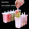 Ice Cream Molds 4 Popsicle Molds Set Popsicle Ice Tray Ice Cream Reusable with Stick Cover Ice Mold Kitchen Accessories