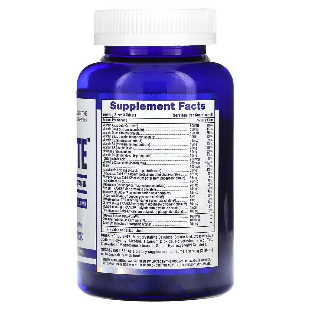 Musclevite, Высокоэффективный мультивитамин для спортивных результатов, 180 таблеток