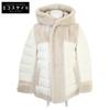 1piu1uguale3 xEMMETI MRB536 MOUNTON SHORT WRAPHOODED COAT Mouton Switch Down Coat IV whiteUsed
