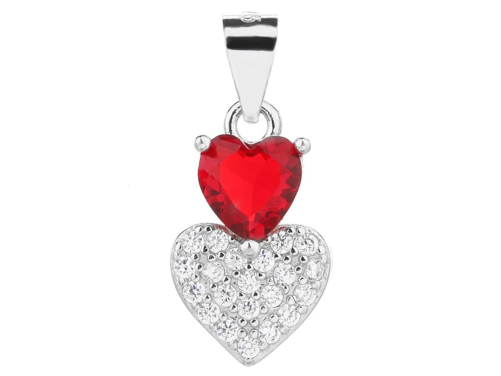 Delicate Silver Heart Jewelry Set with Cubic Zirconia Heart Set