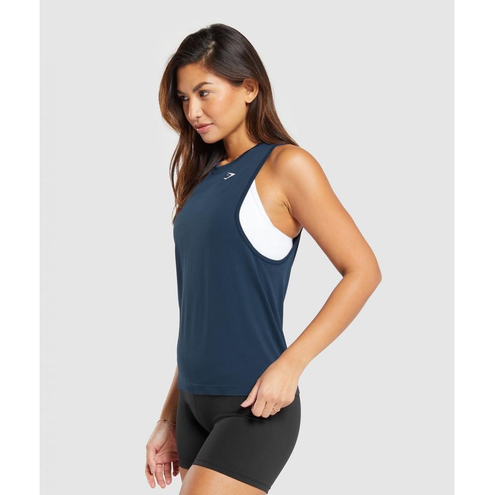 Gymshark Повседневный бесшовный танк ВМС B8a4r Ub9p