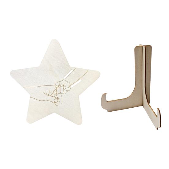 Wooden Baby Birth Wristband Display Board with Base Smooth Edge Burr Free