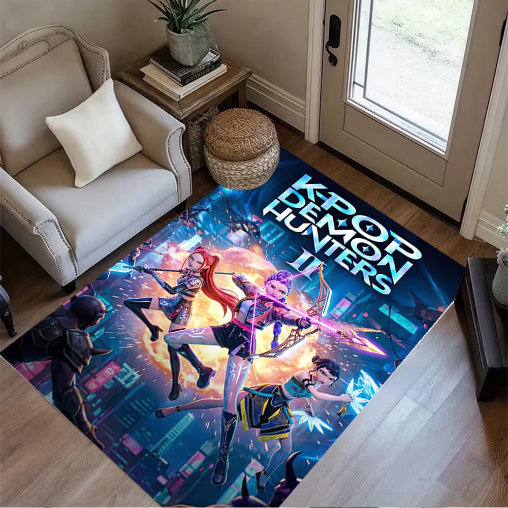1pc k-pop demon hunters rug home carpet design for bedroom gift