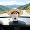 Cute Cow Doll Aggrieved Car Ornament Emo Grass Cow Figure Desktop