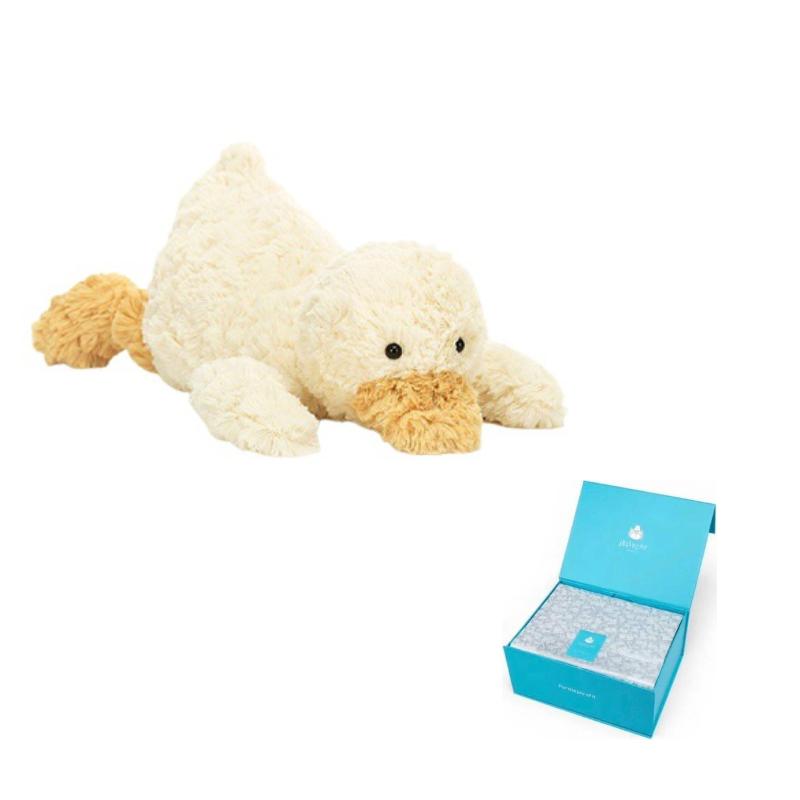 JELLYCAT Серия «Фермерские животные» Плюшевая кукла-компаньон и для комфорта «Утка-перевертыш», высота 35 см
