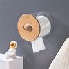 1PC Tissue Storage Box Roll Paper Dispenser Toilet Paper Holder Desktop Tissue Box Napkin Containers With Wood Cover for Bathroo