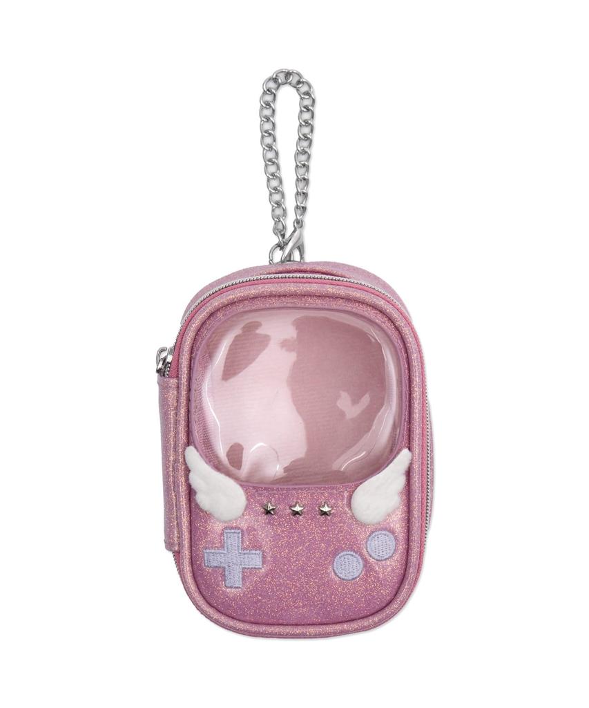 WEGO GAME Plush Toy Pouch, Glitter Pink, Pattern 1, Size F