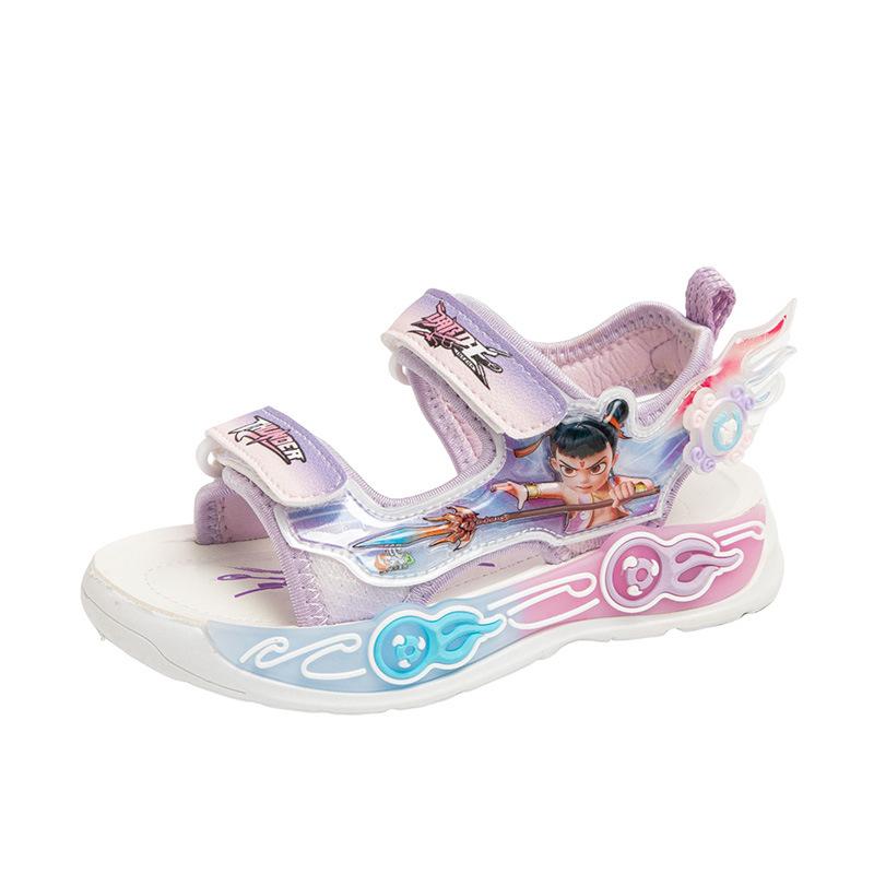 Девочки сандалии 2025 лето новый мультяшный повседневный детский пляжная обувь мягкая подошва спортивные сандалии обувь для детей среднего и старшего возраста