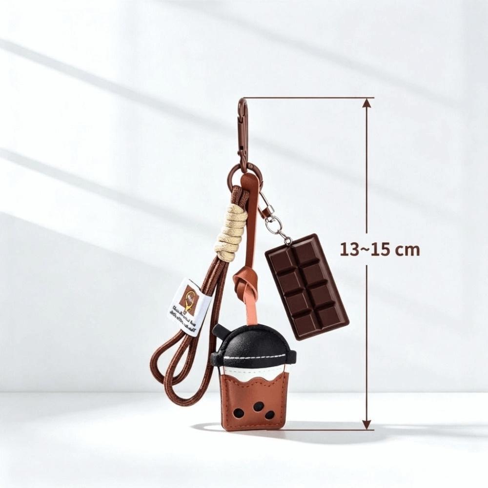 Faux-Leather Bag Charm Lightweight Croissant Keychain Minimalist Pendant Handbag Decoration