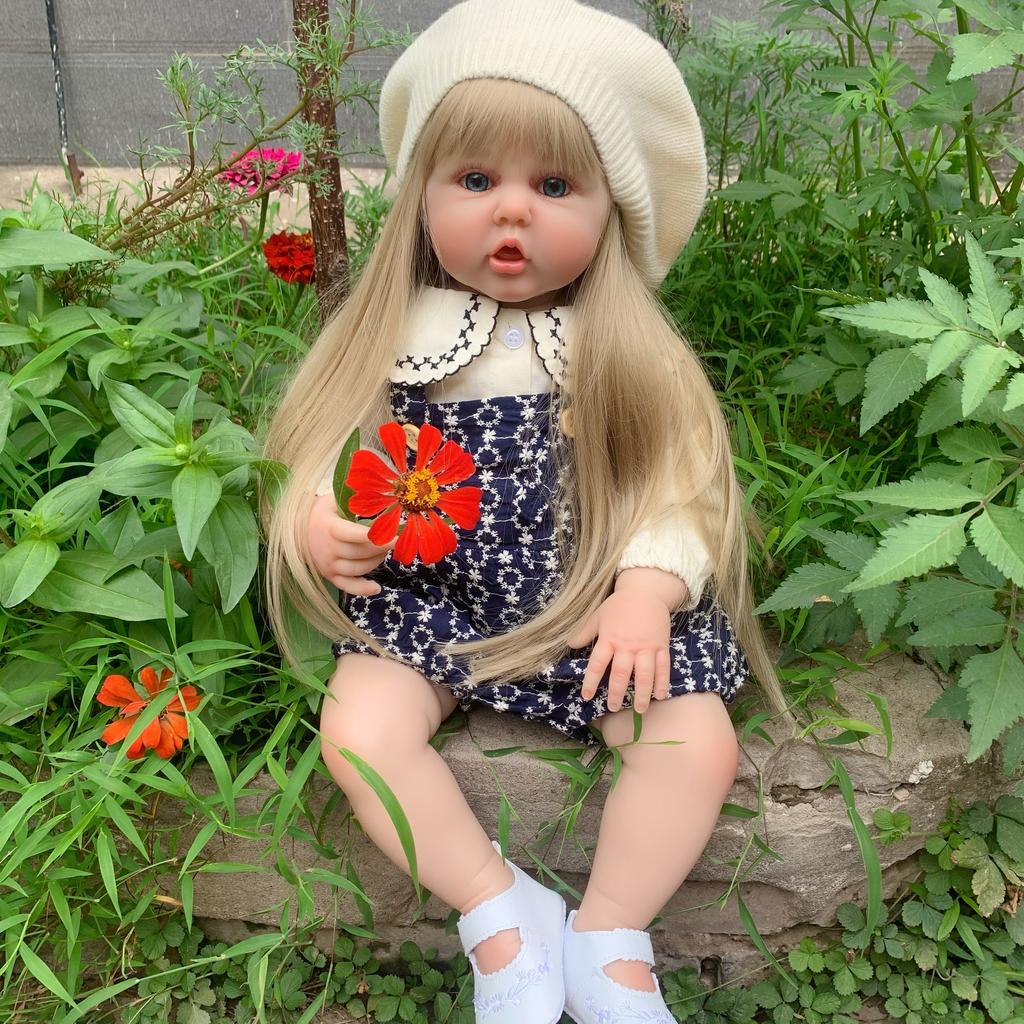 Реалистичная силиконовая кукла Reborn для малышей 60 см, игрушка для девочек, виниловая принцесса для малышей с тканевым телом Bebe, подарок на день рождения