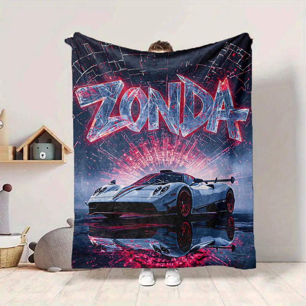 1 шт. Pagani Zonda, Плед-покрывало для роскошного спортивного автомобиля, Мягкий, для всех сезонов, с ярким дизайном, Идеально для дома, путешествий и подарков, Отлично подходит для дневного сна и кемпинга