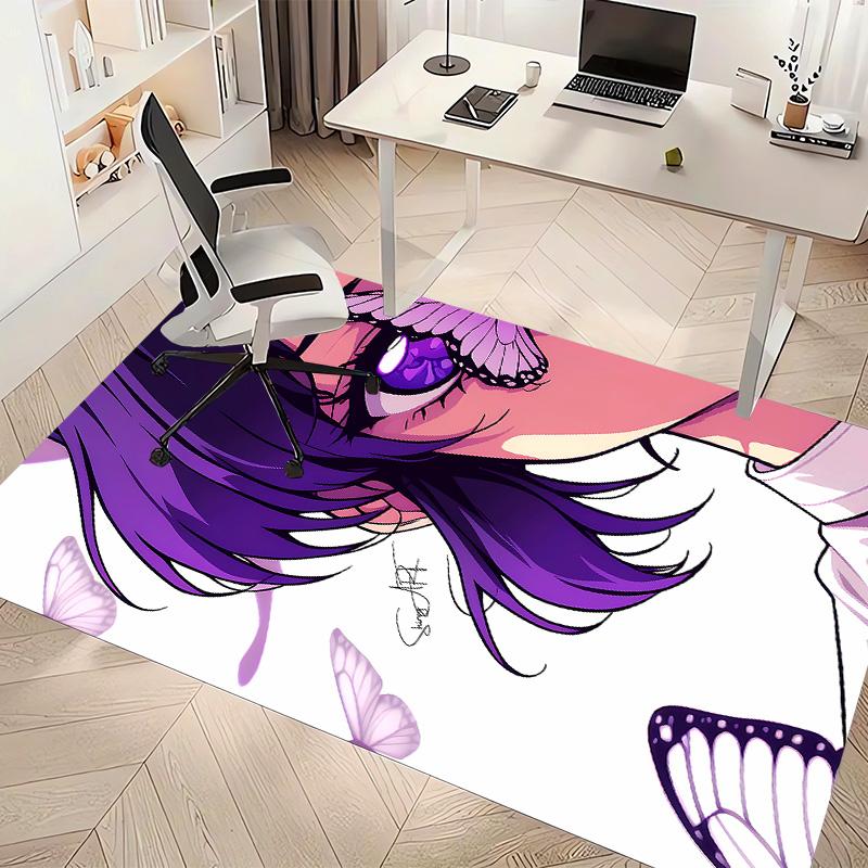 Demon Slayer Shinobu Kocho Printed Absorbent Washable Carpet, Non-Slip Bathroom Mats, Kitchen Rugs, Yoga Mat,Living Room Entrance, Camping Picnic Rugs