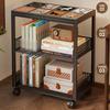 Movable Bookshelves, Tableside Floor-standing Shelves, Multi-level Wheeled Storage, Living Room Wall Storage Racks.