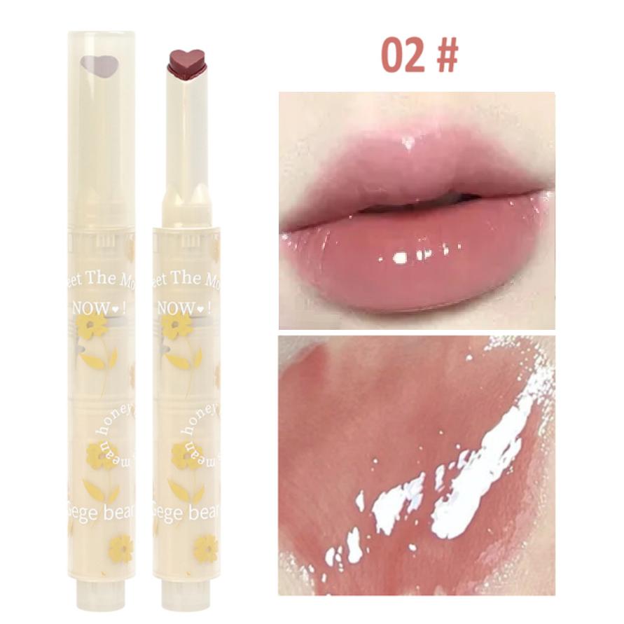 Желейная губная помада, ручка с сердечком, зеркальная помада, водный блеск для губ, увлажняющая глазурь для губ, сексуальная губная помада, водостойкий макияж для губ