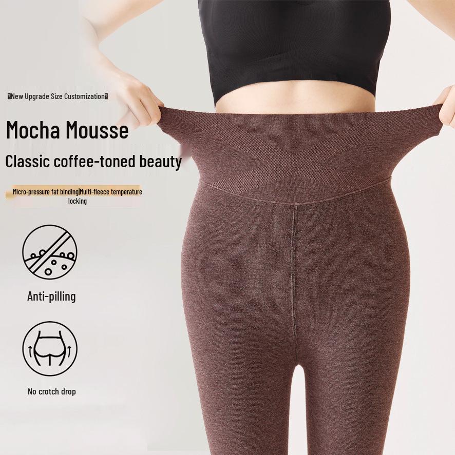 Высокие женские очень длинные компрессионные леггинсы - Не скатывающиеся колготки на флисе для осени/зимы