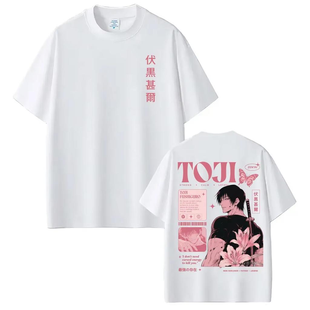 2026 Anime Jujutsu Kaisen Fushiguro Toji T Shirts Men Women Trendy Hip Hop Streetwear Oversized T-shirt Short Sleeve Casual Clothing