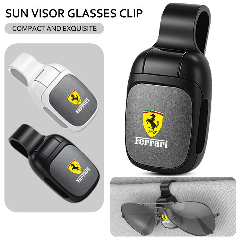 Alloy Car Glasses Clip Sun Visor Sunglasses Holder For Ferrari LaFerrari Daytona SP3 Spider SF90 F80 Eyeglass Mount Accessories KL9