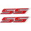 2 шт. Металлическая эмблема SS Super Sport Значок Наклейка 3D SS Детали Camaro SS для Chevrolet Camaro Серия Gm (красный)