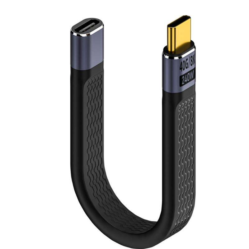 Кабель USB Type C 40 Гбит/с 240 Вт Быстрая зарядка Передача данных Короткий шнур Долговечность и Гибкая силиконовая линия