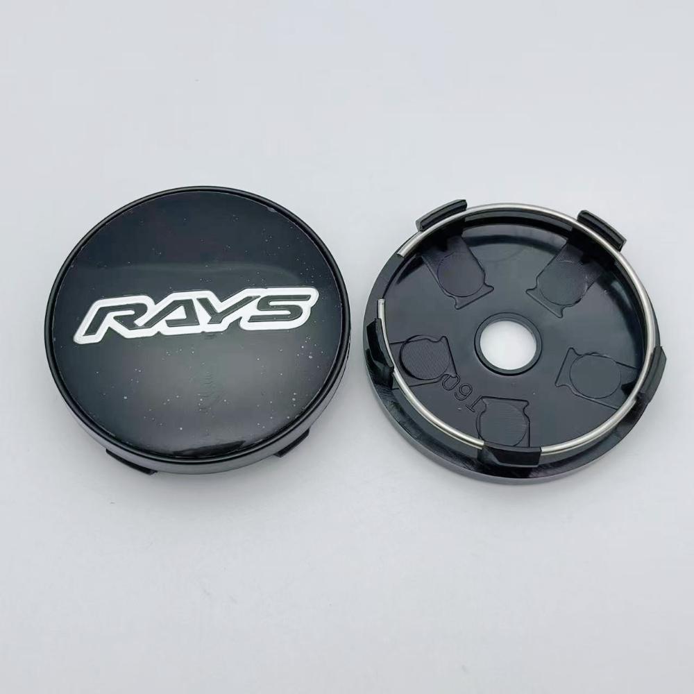 4pcs 60MM ( 56MM I.D ) Rays Logo Emblem Car Wheel Center Caps Wheel Hubcaps Auto Rim Centre Cover Black/Silver Car Accessories