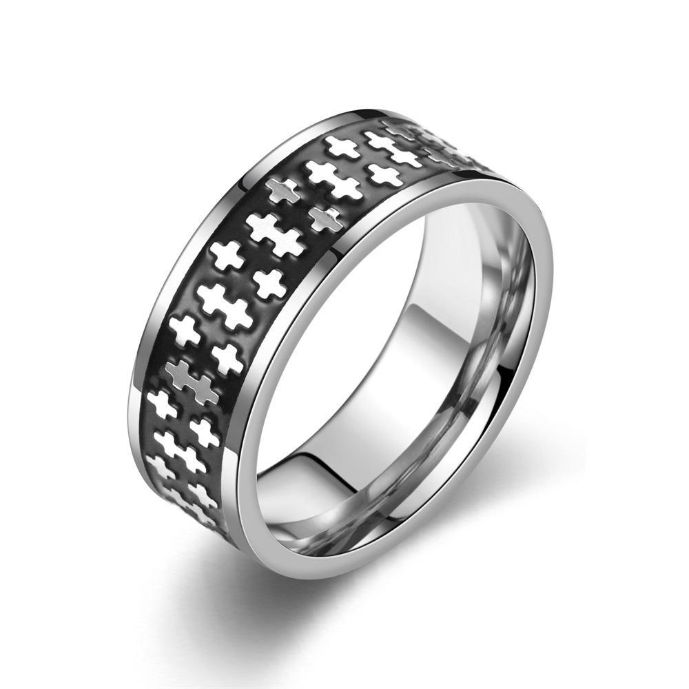 Мужское кольцо из титановой стали - популярные европейские и американские ювелирные изделия из нержавеющей стали