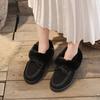 Cotton Shoes Women's Autumn and Winter New Round Head Bow Plush Warm Snow Boots Casual Fluffy Shoes