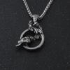 Stainless Steel Odin's Ravens Necklace - Viking Pendant with Nordic Steel for Men's Hip Hop Metal Jewelry