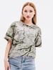 Men's Modern Forest Camo Tee, Light Grey with Green and Black Twig Design, Breathable Short Sleeve for Urban Style