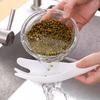 1Pcs Rice Sieve Spoon Kitchen Drain Colander With Handles Rice Bowl Strainer White Rice Washing Tools Sink Drain Household Tools