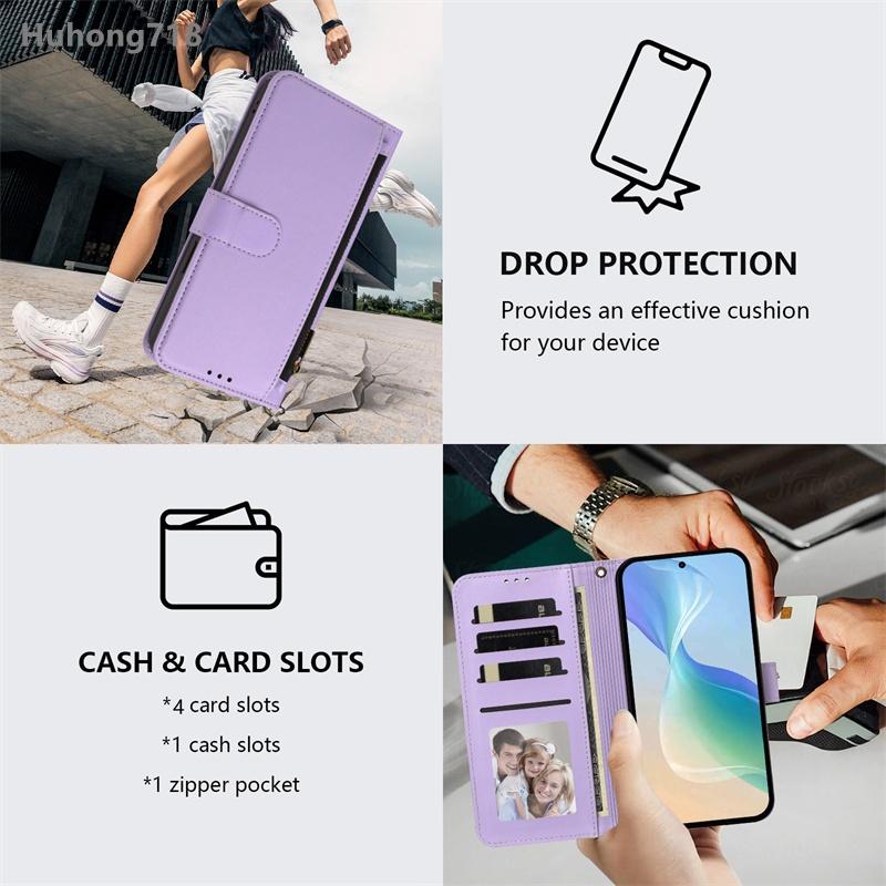 Для Nokia X10 X20 C1 2-е издание C01 C02 C10 C12 C20 C22 C30 C32 C300 Plus Чехол Кошелек на молнии Флип-чехол из кожи Сумка через плечо Беспроводная зарядка