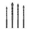 10PCS YG8 Carbide Four-edged Crossdrill Bit Set Marble Ceramic Tile Wall Brick Holes Drilling Accessory Wet-and-dry Dual Use Hole Punching Tool