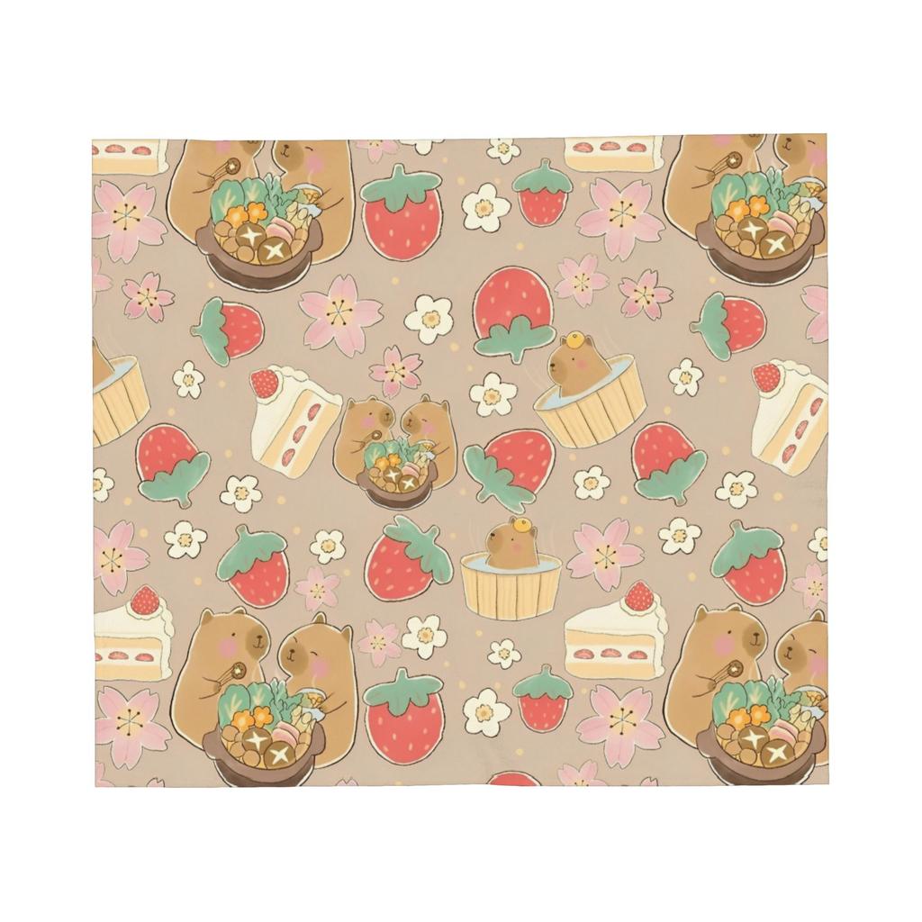 Capybara Blankets Fleece Textile Decor Cartoon Cute Multifunction Super Soft Throw Blankets for Bed Outdoor Quilt