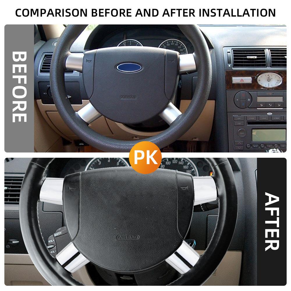 Car Steering Wheel Trim Cover Sticker for Ford Mondeo 2004 2005 2006 Steering Wheel Molding Car Styling Accessories