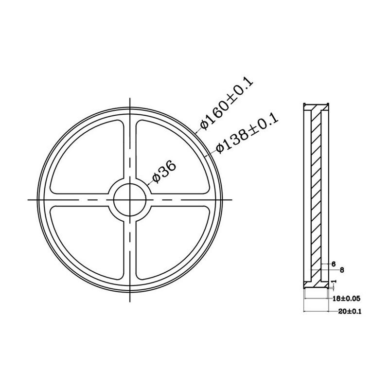 Aluminum Encoder meter wheel Synchronous wheel OVW Length measuring rubber wheel Perimeter 500mm hole 6 8 10 12 15mm